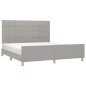 vidaXL Estructura de cama con cabecero gris claro tela 180x200 cm