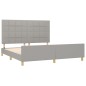 vidaXL Estructura de cama con cabecero gris claro tela 180x200 cm