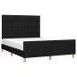 vidaXL Estructura de cama con cabecero de tela negro 140x200 cm vidaXL Estructura de cama con cabecero de tela negro 140x200 cm