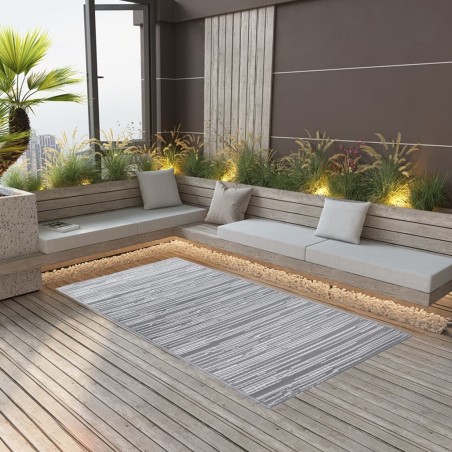 vidaXL Alfombra de exterior PP gris 160x230 cm