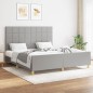 vidaXL Estructura de cama con cabecero tela gris claro 160x200 cm vidaXL Estructura de cama con cabecero tela gris claro 160x200 cm