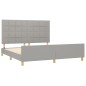 vidaXL Estructura de cama con cabecero tela gris claro 160x200 cm vidaXL Estructura de cama con cabecero tela gris claro 160x200 cm