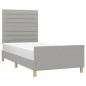 vidaXL Estructura de cama con cabecero de tela gris claro 80x200 cm