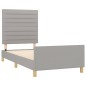 vidaXL Estructura de cama con cabecero de tela gris claro 80x200 cm