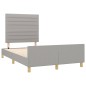 vidaXL Estructura de cama con cabecero de tela gris claro 120x200 cm