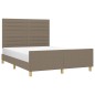 vidaXL Estructura de cama con cabecero de tela gris taupe 140x190 cm vidaXL Estructura de cama con cabecero de tela gris taupe 140x190 cm