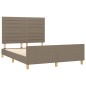 vidaXL Estructura de cama con cabecero de tela gris taupe 140x190 cm vidaXL Estructura de cama con cabecero de tela gris taupe 140x190 cm