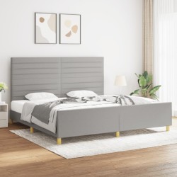 vidaXL Estructura de cama con cabecero de tela gris claro 200x200 cm