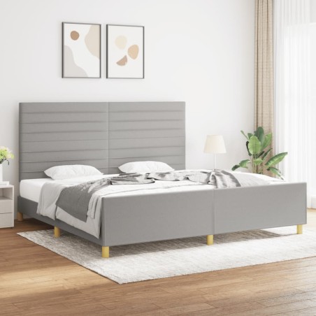 vidaXL Estructura de cama con cabecero de tela gris claro 200x200 cm