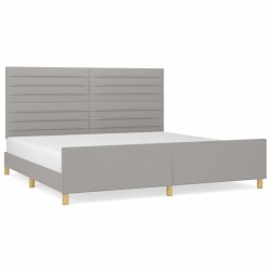 vidaXL Estructura de cama con cabecero de tela gris claro 200x200 cm