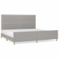 vidaXL Estructura de cama con cabecero de tela gris claro 200x200 cm