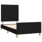 vidaXL Estructura de cama con cabecero de tela negro 100x200 cm vidaXL Estructura de cama con cabecero de tela negro 100x200 cm