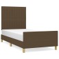 vidaXL Estructura de cama con cabecero de tela marrón oscuro 80x200 cm vidaXL Estructura de cama con cabecero de tela marrón oscuro 80x200 cm