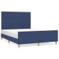 vidaXL Estructura de cama con cabecero de tela azul 140x190 cm vidaXL Estructura de cama con cabecero de tela azul 140x190 cm