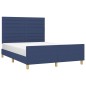 vidaXL Estructura de cama con cabecero de tela azul 140x190 cm vidaXL Estructura de cama con cabecero de tela azul 140x190 cm