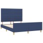 vidaXL Estructura de cama con cabecero de tela azul 140x190 cm vidaXL Estructura de cama con cabecero de tela azul 140x190 cm