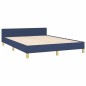 vidaXL Estructura de cama con cabecero de tela azul 140x190 cm vidaXL Estructura de cama con cabecero de tela azul 140x190 cm