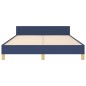 vidaXL Estructura de cama con cabecero de tela azul 140x190 cm vidaXL Estructura de cama con cabecero de tela azul 140x190 cm