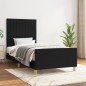 vidaXL Estructura de cama con cabecero de tela negro 90x190 cm vidaXL Estructura de cama con cabecero de tela negro 90x190 cm