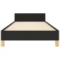 vidaXL Estructura de cama con cabecero de tela negro 90x190 cm vidaXL Estructura de cama con cabecero de tela negro 90x190 cm