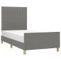 vidaXL Estructura de cama con cabecero de tela gris oscuro 90x200 cm vidaXL Estructura de cama con cabecero de tela gris oscuro 90x200 cm