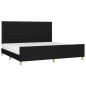 vidaXL Estructura de cama con cabecero de tela negro 200x200 cm vidaXL Estructura de cama con cabecero de tela negro 200x200 cm