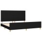 vidaXL Estructura de cama con cabecero de tela negro 200x200 cm vidaXL Estructura de cama con cabecero de tela negro 200x200 cm