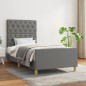 vidaXL Estructura de cama con cabecero de tela gris oscuro 80x200 cm vidaXL Estructura de cama con cabecero de tela gris oscuro 80x200 cm