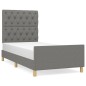 vidaXL Estructura de cama con cabecero de tela gris oscuro 80x200 cm vidaXL Estructura de cama con cabecero de tela gris oscuro 80x200 cm