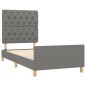 vidaXL Estructura de cama con cabecero de tela gris oscuro 80x200 cm vidaXL Estructura de cama con cabecero de tela gris oscuro 80x200 cm