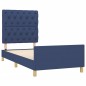 vidaXL Estructura de cama con cabecero de tela azul 80x200 cm vidaXL Estructura de cama con cabecero de tela azul 80x200 cm