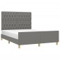 vidaXL Estructura de cama con cabecero de tela gris oscuro 140x190 cm vidaXL Estructura de cama con cabecero de tela gris oscuro 140x190 cm