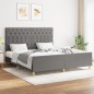 vidaXL Estructura de cama con cabecero tela gris oscuro 160x200 cm vidaXL Estructura de cama con cabecero tela gris oscuro 160x200 cm