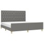 vidaXL Estructura de cama con cabecero tela gris oscuro 160x200 cm vidaXL Estructura de cama con cabecero tela gris oscuro 160x200 cm