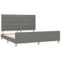 vidaXL Estructura de cama con cabecero tela gris oscuro 160x200 cm vidaXL Estructura de cama con cabecero tela gris oscuro 160x200 cm