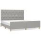vidaXL Estructura de cama con cabecero gris claro tela 180x200 cm vidaXL Estructura de cama con cabecero gris claro tela 180x200 cm