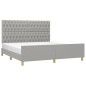 vidaXL Estructura de cama con cabecero gris claro tela 180x200 cm vidaXL Estructura de cama con cabecero gris claro tela 180x200 cm