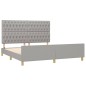 vidaXL Estructura de cama con cabecero gris claro tela 180x200 cm vidaXL Estructura de cama con cabecero gris claro tela 180x200 cm