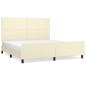 vidaXL Estructura de cama con cabecero cuero sintético crema 180x200cm