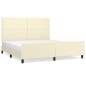 vidaXL Estructura de cama con cabecero cuero sintético crema 160x200cm