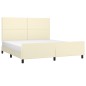 vidaXL Estructura de cama con cabecero cuero sintético crema 160x200cm
