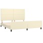 vidaXL Estructura de cama con cabecero cuero sintético crema 160x200cm