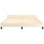 vidaXL Estructura de cama con cabecero cuero sintético crema 160x200cm