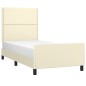 vidaXL Estructura de cama con cabecero cuero sintético crema 80x200 cm vidaXL Estructura de cama con cabecero cuero sintético crema 80x200 cm