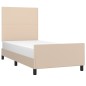 vidaXL Estructura de cama cabecero cuero sintético capuchino 100x200cm vidaXL Estructura de cama cabecero cuero sintético capuchino 100x200cm