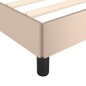 vidaXL Estructura de cama cabecero cuero sintético capuchino 100x200cm vidaXL Estructura de cama cabecero cuero sintético capuchino 100x200cm