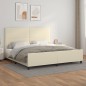 vidaXL Estructura de cama con cabecero cuero sintético crema 200x200cm
