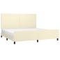 vidaXL Estructura de cama con cabecero cuero sintético crema 200x200cm