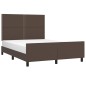 vidaXL Estructura de cama cabecero cuero sintético marrón 140x200 cm vidaXL Estructura de cama cabecero cuero sintético marrón 140x200 cm