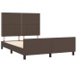 vidaXL Estructura de cama cabecero cuero sintético marrón 140x200 cm vidaXL Estructura de cama cabecero cuero sintético marrón 140x200 cm